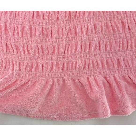 H&M Women’s Smocked Cream Terry Camisole Tube Cropped‎ Top Size L Beach Vacation - Picture 5 of 11